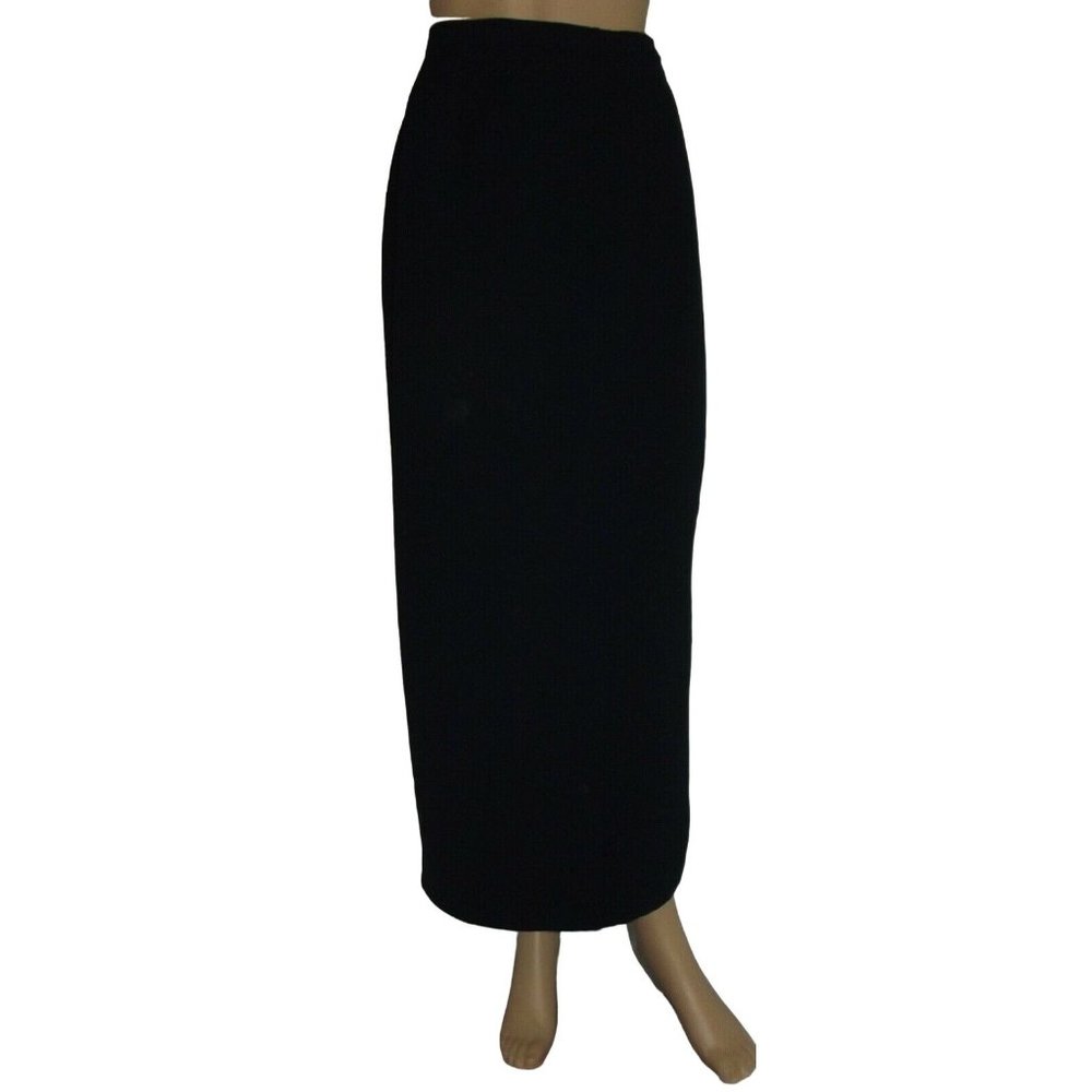 Worthington Size 8 Long Black Wrap Midi Skirt high waist Lined